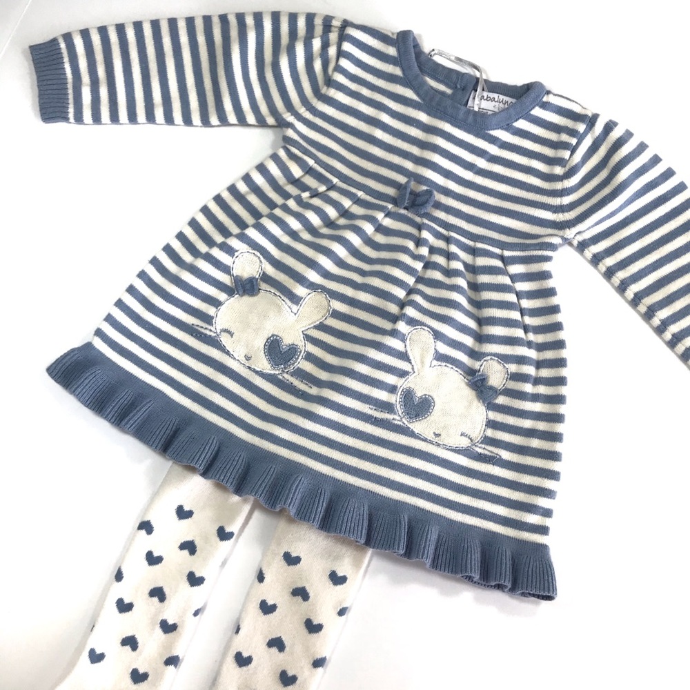 Babaluno Baby Sweater Dress & Tights